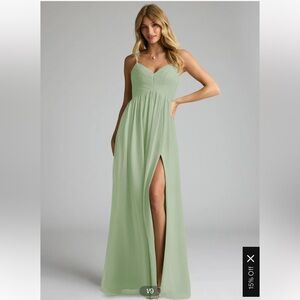 NWOT! Azazie Alia Dress in Dusty Sage - Size 2